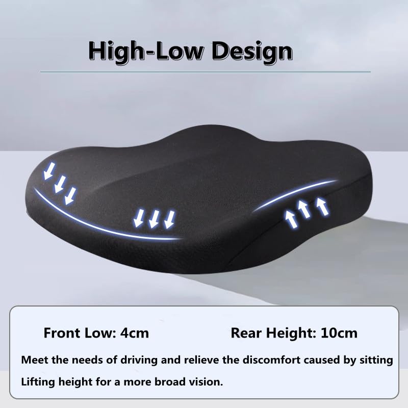 Adult Car Booster Seat Cushion, Car Seat Driver Height Boost Mat Memory Foam Car Seat Cushions Pad Improve Driving View