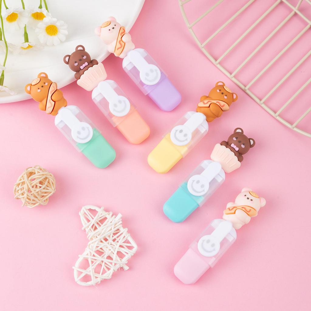 Set de 6 pixuri marker cu tematică de fructe, cu desene de capibare, pentru Crăciun