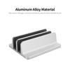 Vertical Laptop Stand Aluminum Alloy Laptop Stand Adjustable Bookshelf Laptop Tablet Holder 2 Slots