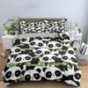 Cartoon Lovely Panda Bedding Set White Bed Linen 3D Print Gift for Kids Girls 2/3pcs Twin Single Queen King Size Duvet Cover Set