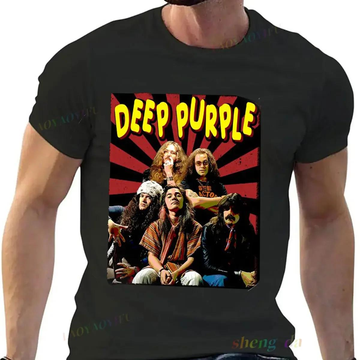 Известная британская рок-группа Deep Purple Винтажная Классическая Удобная Дышащая Мужская Женская Унисекс Футболка S разноцветный