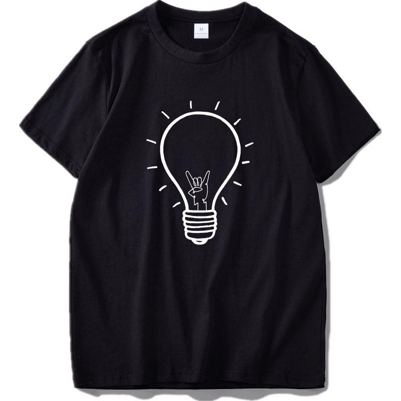 Light Bulb Tshirt Rock Wick Design Graphic Tees 100 Cotton Black Gift For Rocker T S