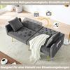 Modern Velvet Two-seater Sofa, 3-level Adjustable Backrest, 2 Included Cushions, Sturdy Metal Legs, Soft & Comfortable for Living Room, Gray