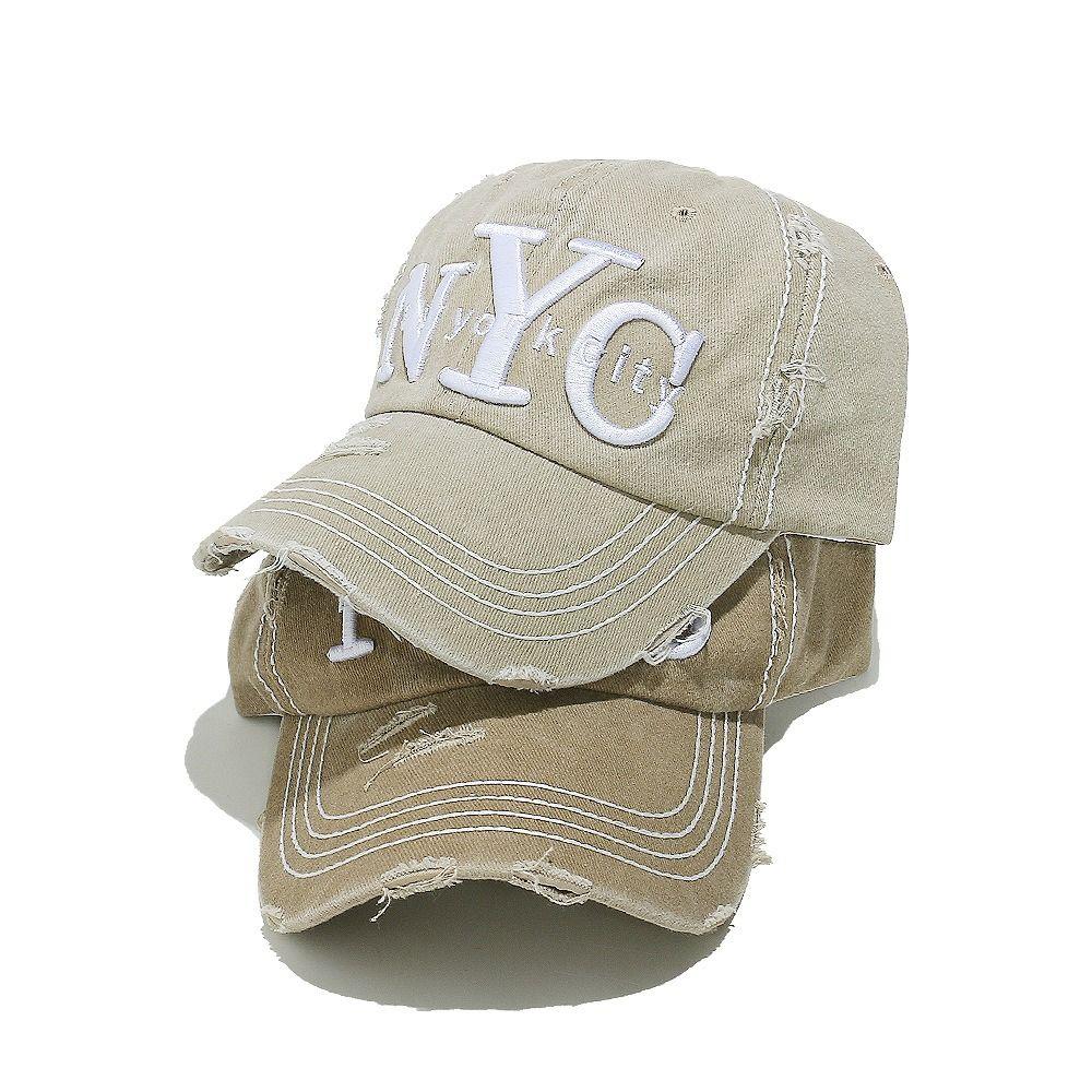 NYC Letter Baseball Hat Hole Sun Hat Versatile Embroidery Baseball Cap  Spring Summer