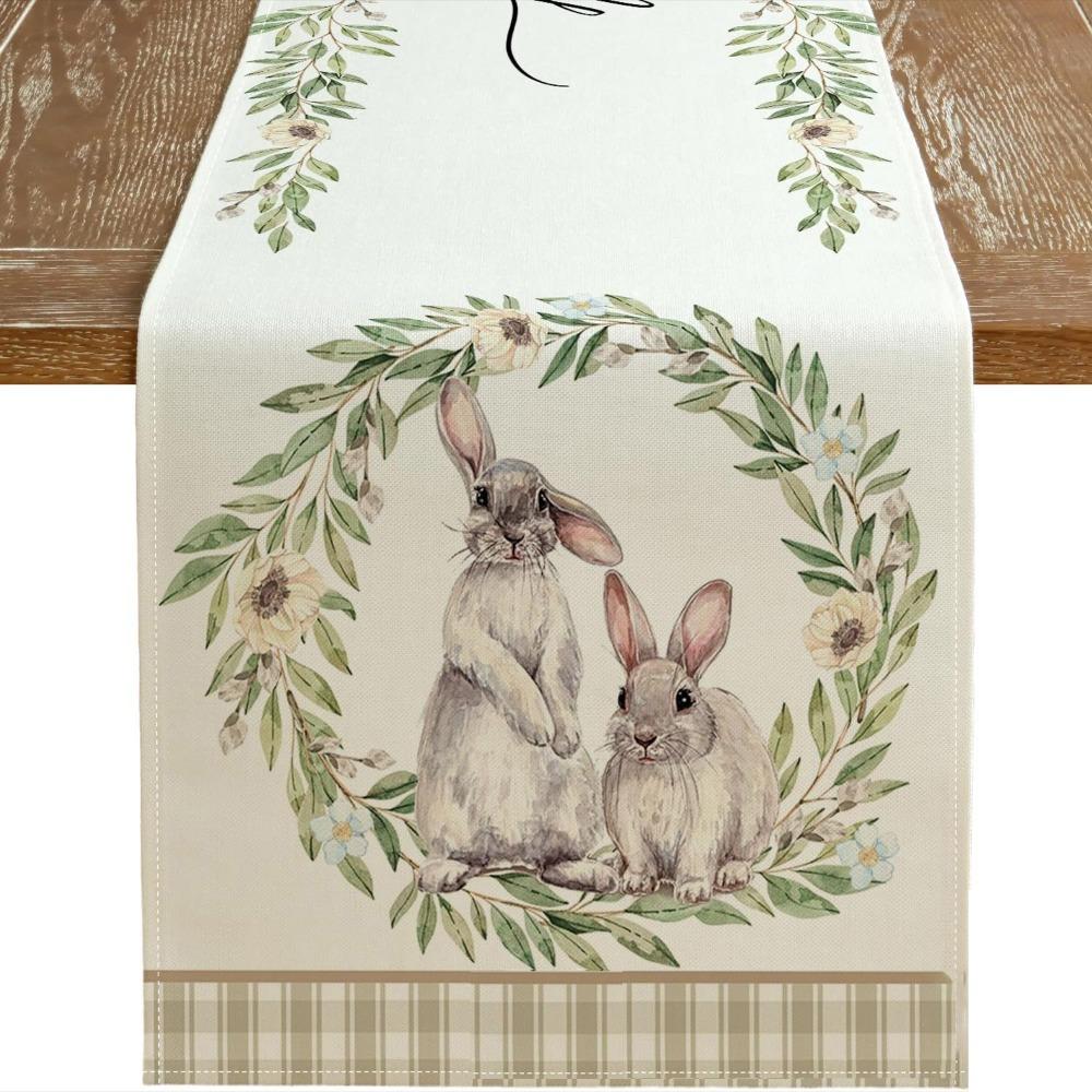 Leinen Ostertischdecke Ei Hase Platzset Neu Frohe Ostern Tischläufer Küche