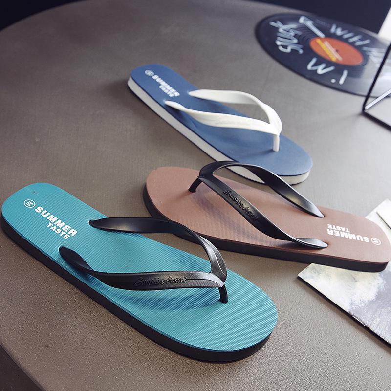 Slippers men's summer new flip-flops men's non-slip rubber slippers beach pinch cold slippers
