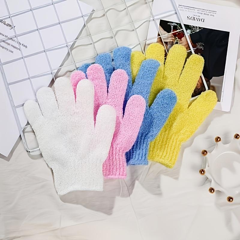6PCS Exfoliating Bath Gloves Five Finger Shower Mitts Body Scrub Dead Skin Remover Towel