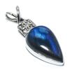 Natural Labradorite Gemstone 925 Solid Sterling Silver Gift Pendant 1.65" S5a16