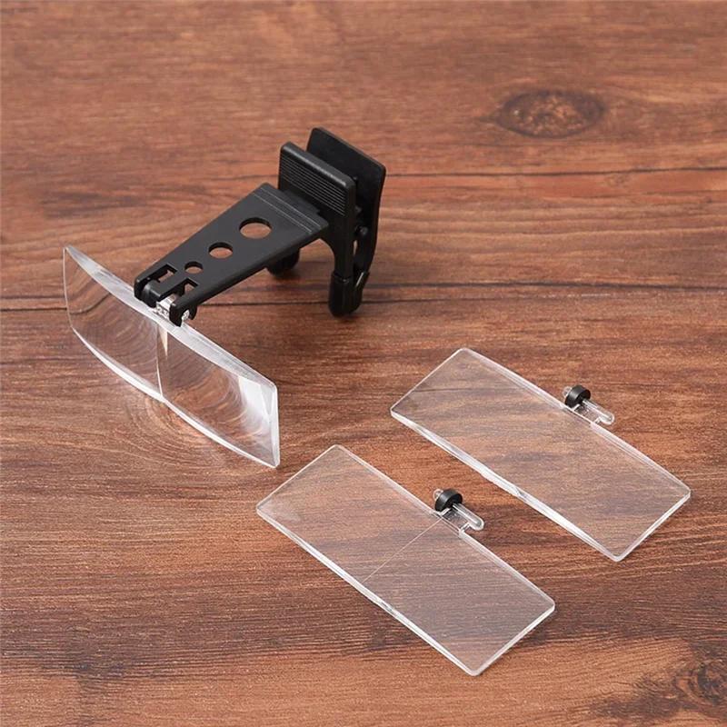 Glasses Style Magnifying Glass with Clip for Reading Wooden Horse-Type Surgical Magnifying GlassThree Sets of Lenses