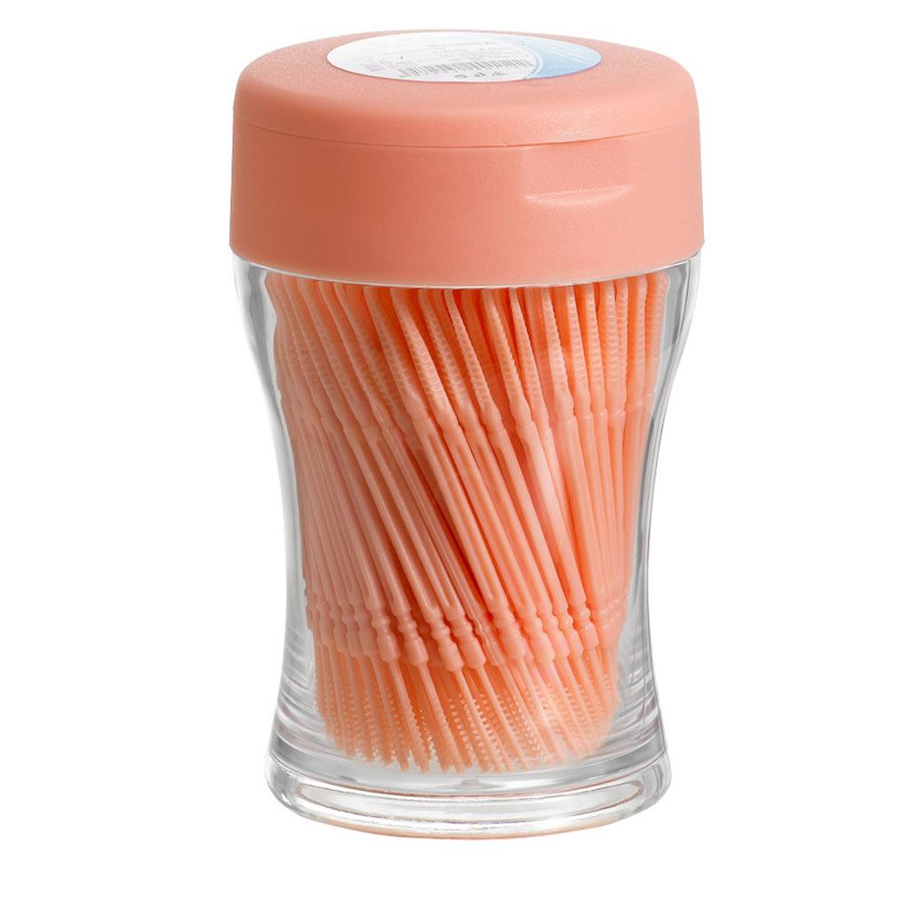200pcs Bottle Double Headed Plastic Toothpicks