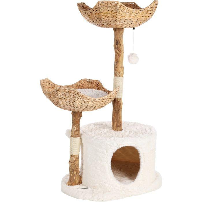 Arbre à chat - EDEN - Hector - Bois de caféier - Coussins amovibles - Grattoir en jute
