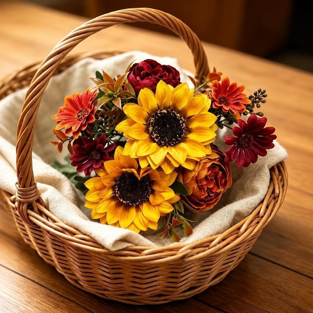 Autumn Theme Faux Daisy Flowers Realistic Appearance Fake Flower Decor Home Decor