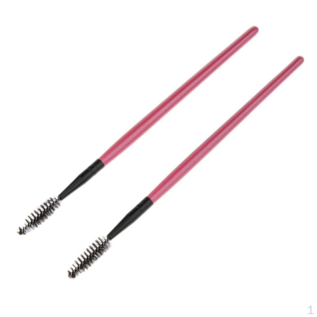 2 Pieces Professional Reusable Wands Brush Makeup Applicators Cosmetic Kit,Portable Wood Handle Es