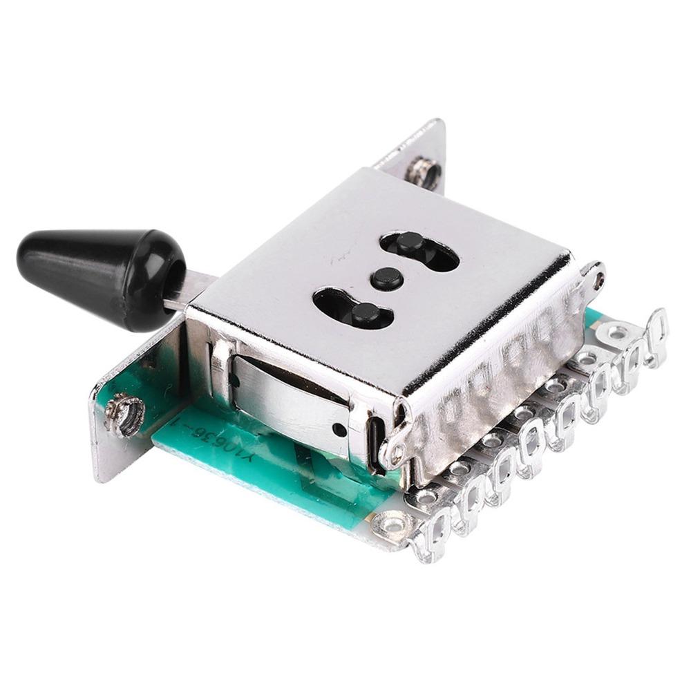 Silver Guitar Lever Switch 5-Way Position Pickup Selector Control Knob For Guitar