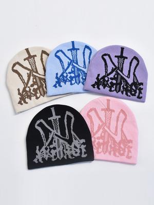 Men Women Beanie Cap Fashion Y2k Street Trend Knitted Hats Winter Autumn Warm Cold Cap