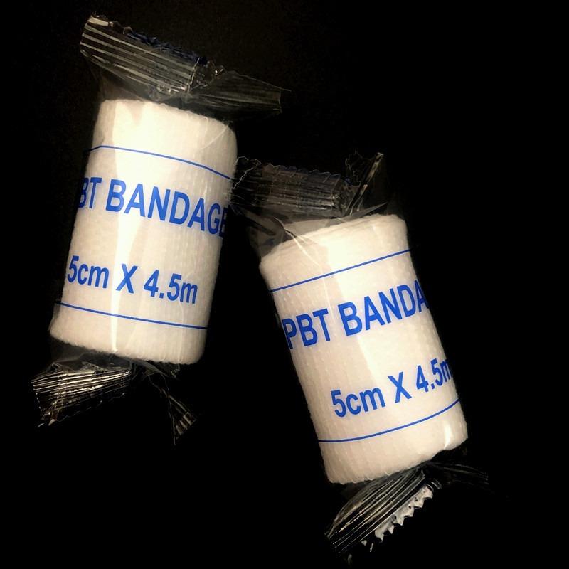 PBT Elastic Bandage for Wound Dressing and Fixation Is Packaged Separately and Is Easy To Tear, It Is Disposable.
