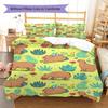 Capybara Pattern Bedding Quilt Set Quilt Cover Pillowcase Home Decoration Birthday Gift (1 * Duvet Cover + 2 * Pillowcase, Without Core)