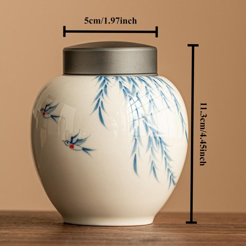 

Портативные чайные банки из алюминиевого сплава, керамические влагонепроницаемые банки для хранения, контейнер для чая, жестяная банка, китайская, японская, ретро-банка, чайная посуда