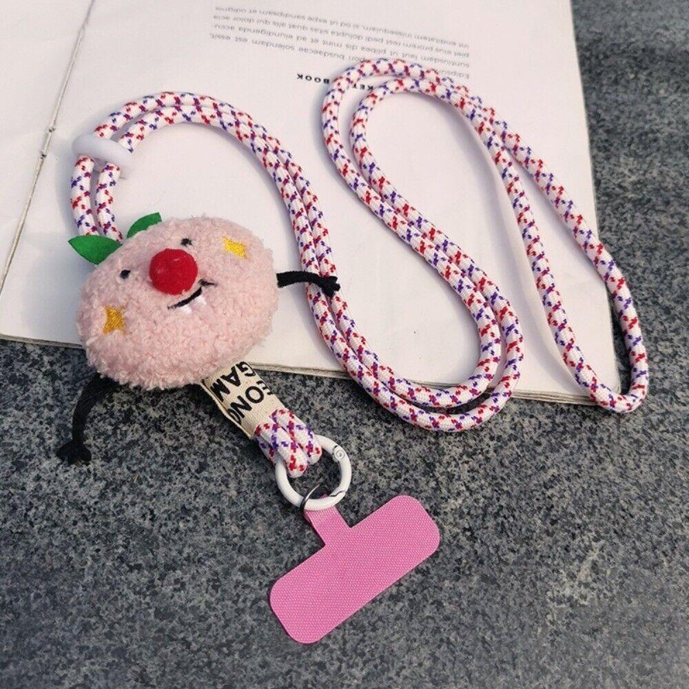 Cute Colorful Phone Lanyard Detachable Cartoon Animal Crossbody Shoulder Rope with Clip Anti-lost Wrist Strap Outdoor