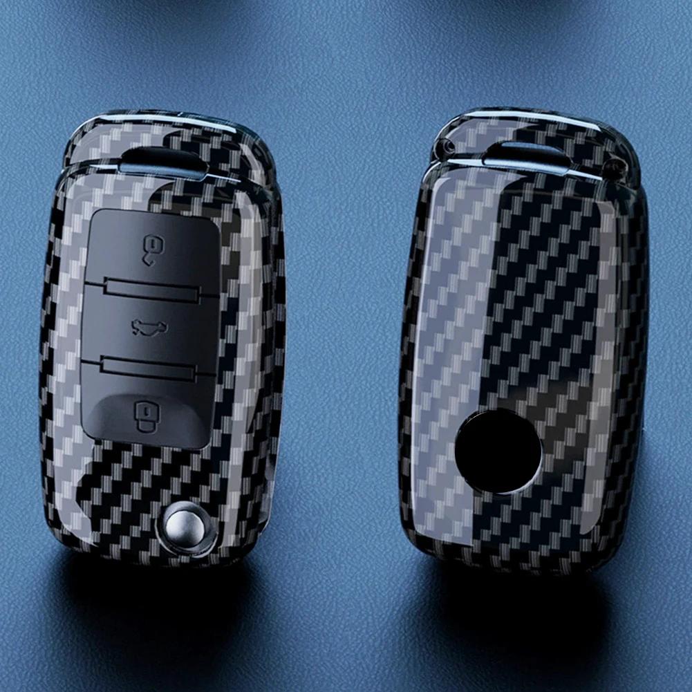 Car Carbon Fiber Pattern Remote Key Cover Case Fob For Vw Volkswagen Polo Golf Passat Tiguan Skoda Octavia Seat Leon Altea
