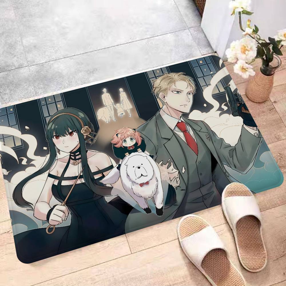 Japanischer Manga Spy X Family Fußmatte Rutschfest Wasserabsorbierend Langer Streifen Kissen Schlafzimmermatte Alfombra