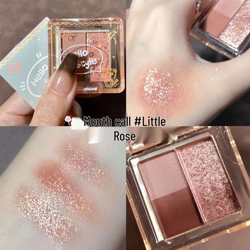 Hello Style Mini Eyeshadow Palette: Shimmer, Pearl & Matte Milk Tea Shades for Students