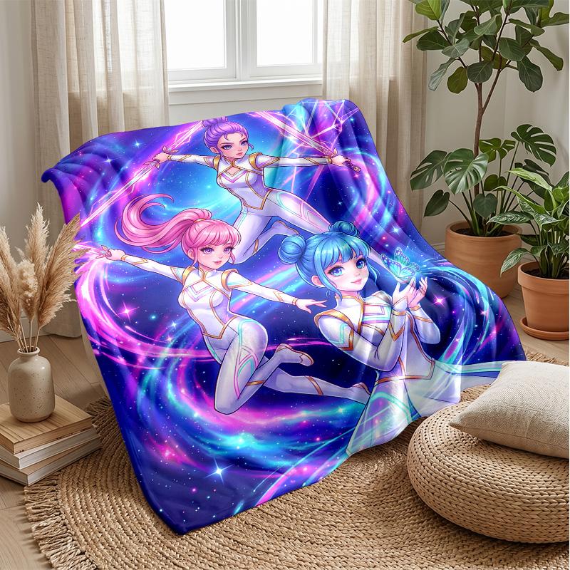 Flame Guitar Art Theme Blanket Lightweight Warm Flannel Blanket Decorative Throw Blanket for Home Decoration