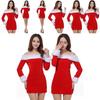 Elegant Xmas Off-shoulder Velvet Dress For Women Perfect For Christmas Parties