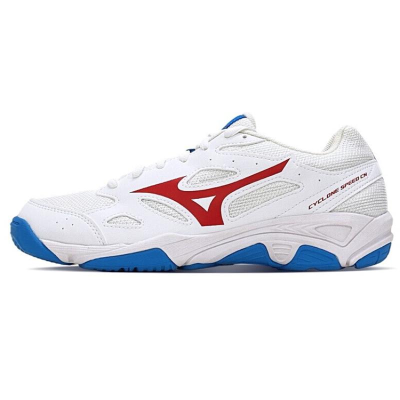 

Mizuno Cyclone Speed CN Slip Resistant, Abrasion Resistant, Breathable Low top Training Shoes Unisex White Blue Red Sneakers V1GA218125 40