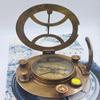 Brass Sundial Compass – Antique Nautical 10 Cm Compass with Sundial Function
