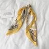 European and American Style Leaf Silk Scarf Women's Scarf Autumn and Winter Thin Neck Protection Scarf Simulation Silk Small Square Scarf 71cm Decor