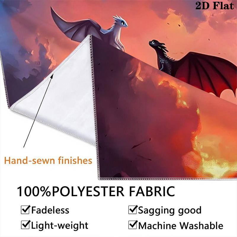 How to Train Your Dragon Wall Tapestry Aesthetic Wall Hanging Printed Fabric Blanket Decorative Tapestries for Bedroom Living Room Home Decor