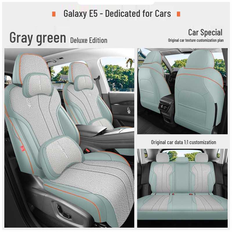All-Season Breathable Linen/Hemp Seat Covers for Geely Galaxy E5 - Full Coverage