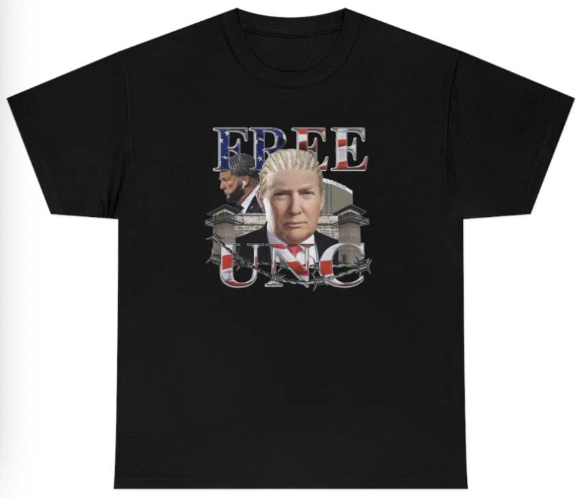 

Mens Free Unc T Shirt Funny Political President Donald Trump 2024 Humor Tee XL