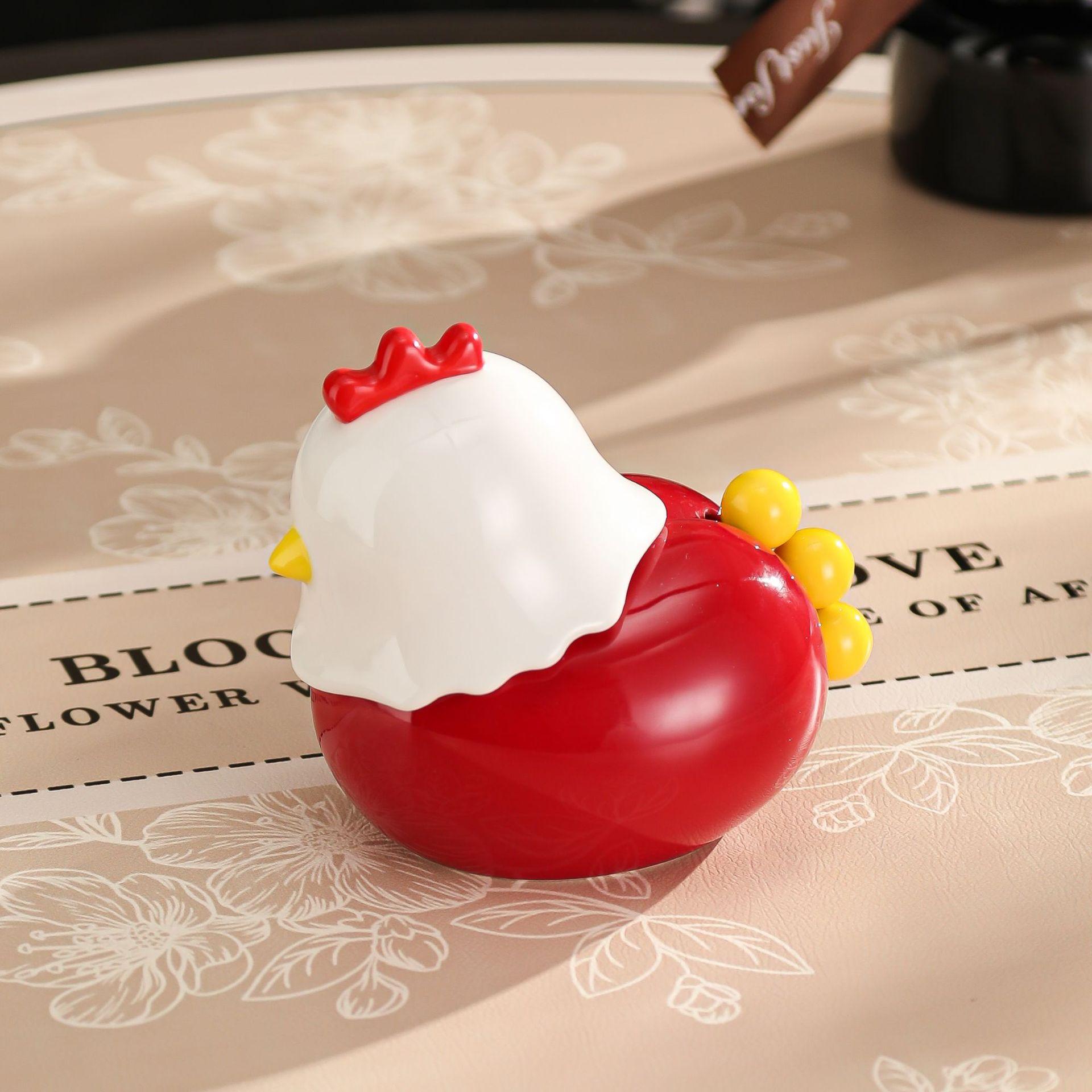 Creative Rooster Modeling Ceramic Toothpick Box Fruit Fork Set Cute Cartoon Storage Box Toothpick Tube Fruit Fork Table Supplies