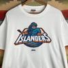 Vintage 90. léta New York Islanders NHL Hokejový Rybář Bílé Tričko AN67144