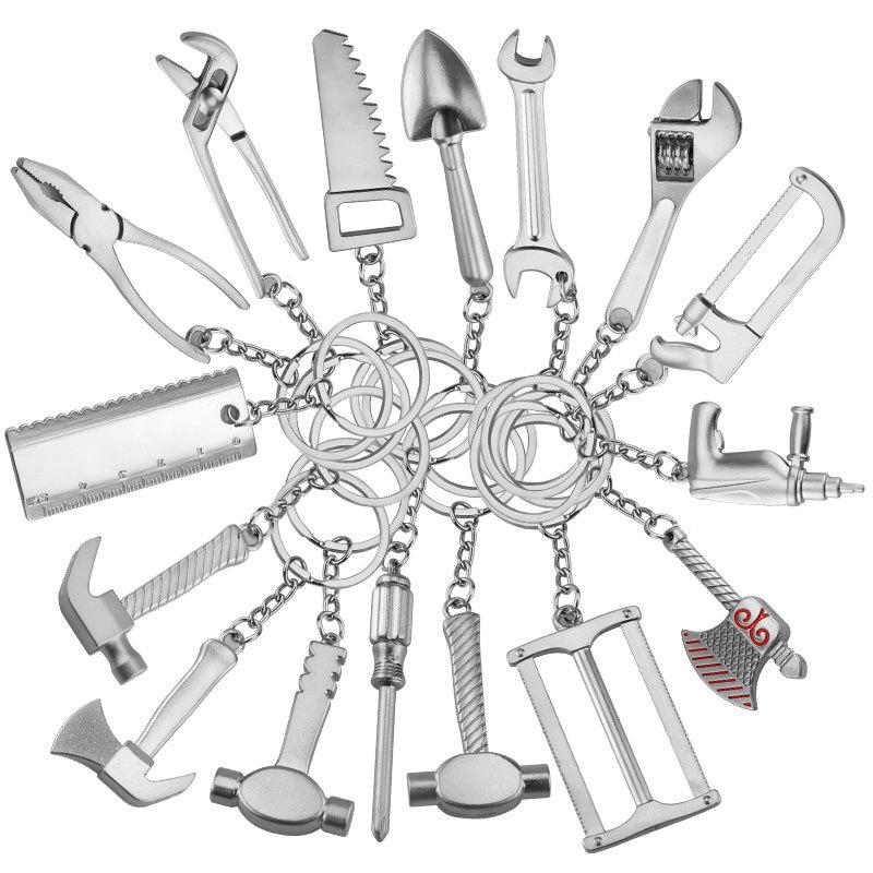 1 Peça Ferramenta Mini Criativa Chave de Boca Serra Régua Chave Inglesa Anel de Chaveiro Anel de Chaveiro Chaveiro Corrente de Chaveiro de Metal Acessórios para Bolsa.