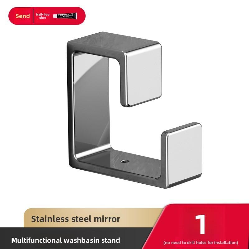Stainless Steel Sink Hook With Adhesive Mounting For Bathroom And Toilet Storage