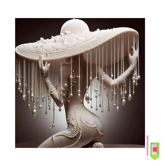 Zestaw do malowania perłami DIY dla dorosłych początkujących Eleganckie wzory dam Perłowy zestaw rzemieślniczy Sztuczne perły Wstępnie zadrukowane płótno Rama w zestawie do dekoracji domu