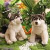 Wolf Plush Toy Animal Figurine With Short Pile Material For Kids And Adults