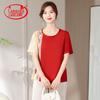 Langsha Women's Plus Size Floral Short Sleeve T-Shirt