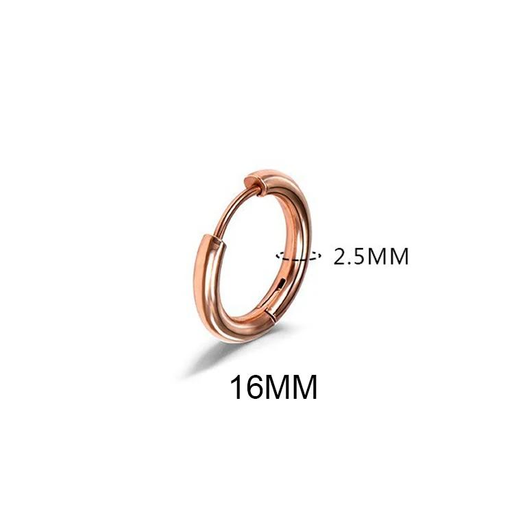 LATS 2024 New Simple Stainless Steel Small Hoop Earrings for Women Men 8mm To 20mm Round Cartilage Ear Piercing Fashion Jewelry