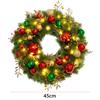 LED Lighted Christmas Door Wreath 8 Modes Hanging Decor Garland Timer Pine Decorations Wreath for Front Door Wall Windows Mantle