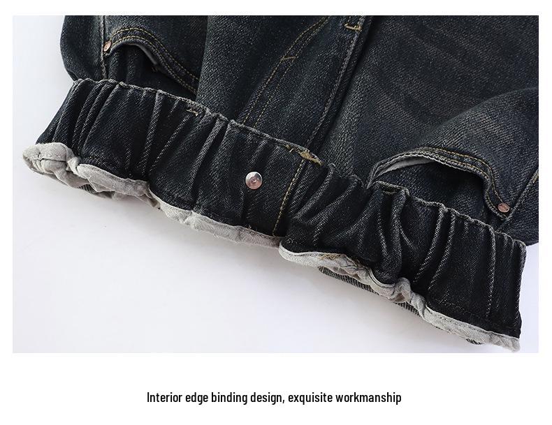 Girls' Wide-Leg Jeans with Stylish Back Pocket, Coffee Color – Autumn 2025