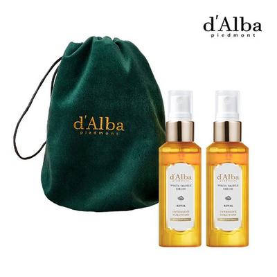 d`Alba] Royal White Truffle Serum X 2 + Green Velvet Pouch [Gifts May Vary]