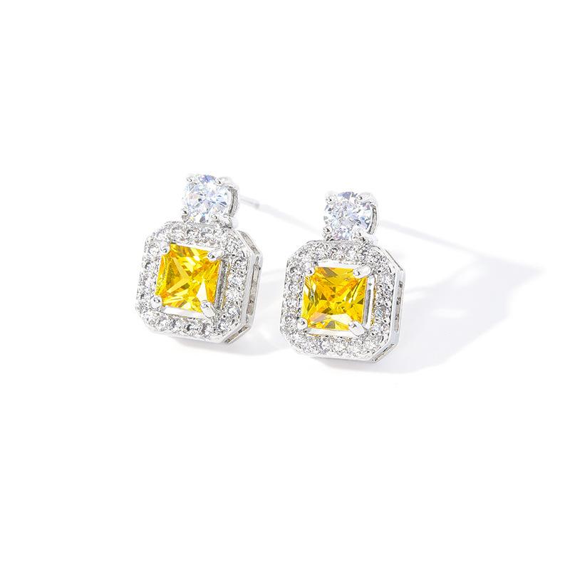 Summer New High Carbon Diamond Earrings with Diamond Encrusted Earrings