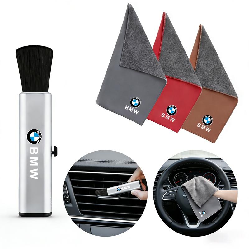 ORWI7 Car Cleaning Soft Brush Dust Sweep Tool Drying Cloth Stickers For BMW Performance F30 F20 F10 F40 E92 E91 G20 G30 G06 G07 G11