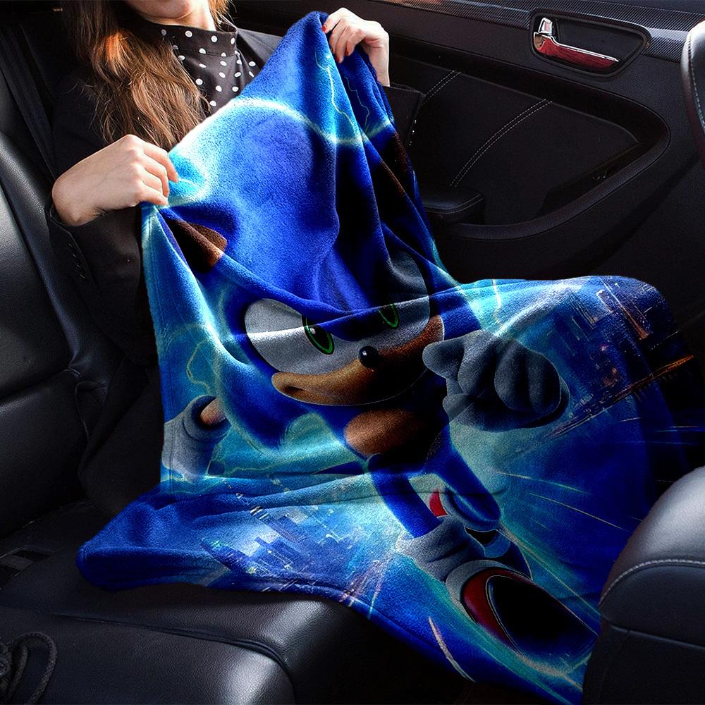 1 st Sonic The Hedgehog filt Lätt Flanellpläd för Soffa Säng Resa Camping Vardagsrum Kontor Soffa Stol