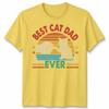 Best Cat Dad Ever Unisexs T Shirt Vintage Inspired Cat Graphic Tee