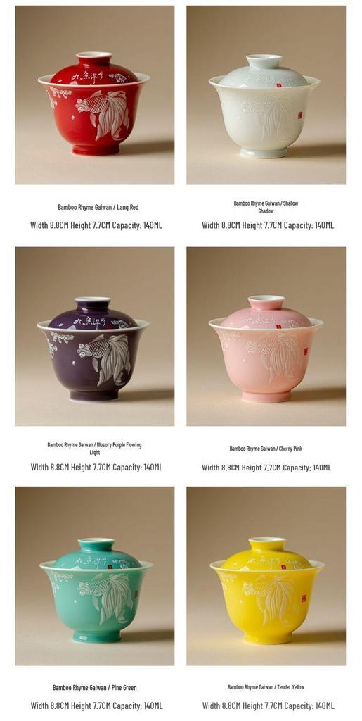 Vibrant Ceramic Gaiwan Tea Set: Two-Piece Kung Fu Tea Bowl for Ladies, Perfect for Fresh, Individual Brewing